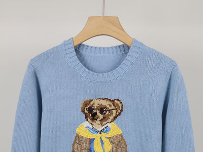 Ralph Laur* bear embroidered sweater