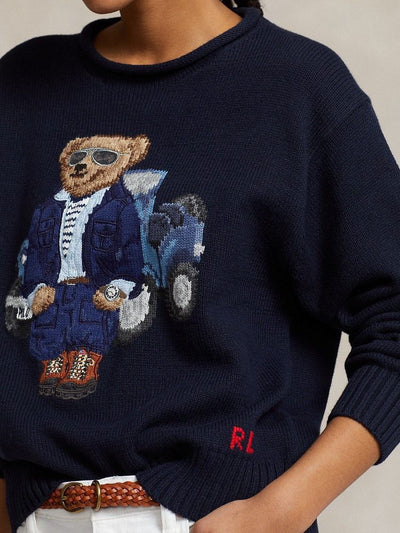 Ralph Laur* bear embroidered sweater