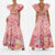 CAMILLA  Double V-neck ruffled back lace-up top + skirt set