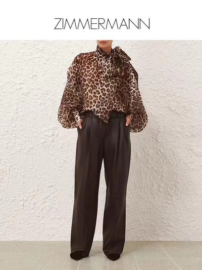 ZIMMERM* Pussy-bow print shirt