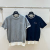 Fake two-piece round neck short sleeves