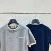 Fake two-piece round neck short sleeves