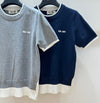 Fake two-piece round neck short sleeves