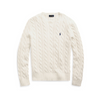 Crew neck embroidered cotton sweater