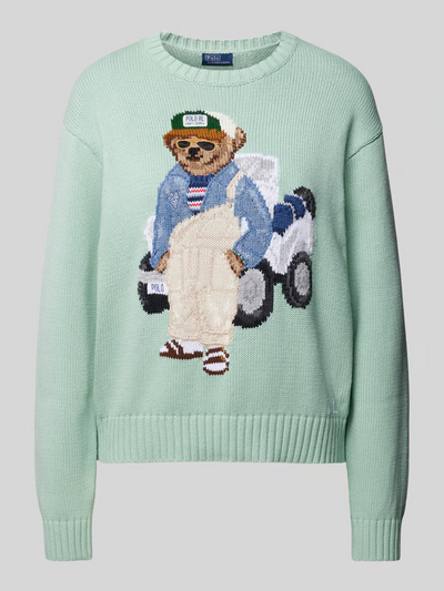 Ralph Laur* bear embroidered sweater