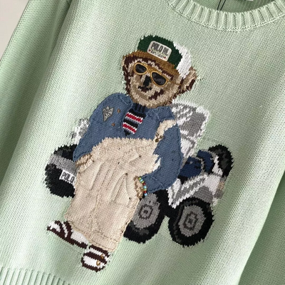 Ralph Laur* bear embroidered sweater