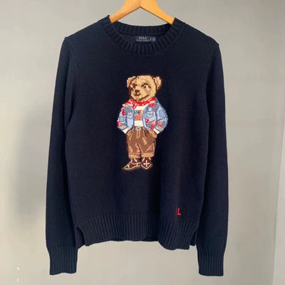 Ralph Laur* bear embroidered sweater