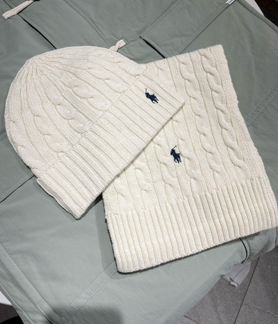 POLO scarf hat knitted set