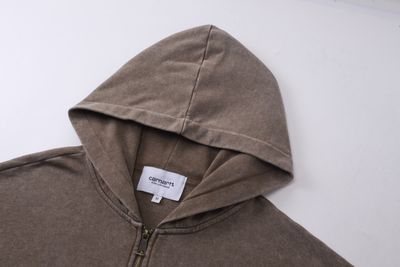 Carhart* washed distressed zip-up hoodie