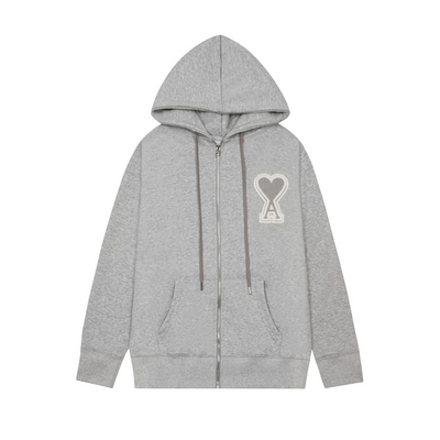 AM* cotton zip-up hoodie