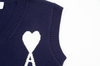 MA* Heart Lettering V-Neck Sleeveless Sweater