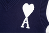 MA* Heart Lettering V-Neck Sleeveless Sweater