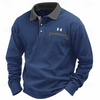 Men's Cotton Waffle Collar Casual Business Polo Shirt