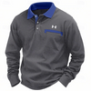 Men's Cotton Waffle Collar Casual Business Polo Shirt