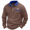Men's Cotton Waffle Collar Casual Business Polo Shirt