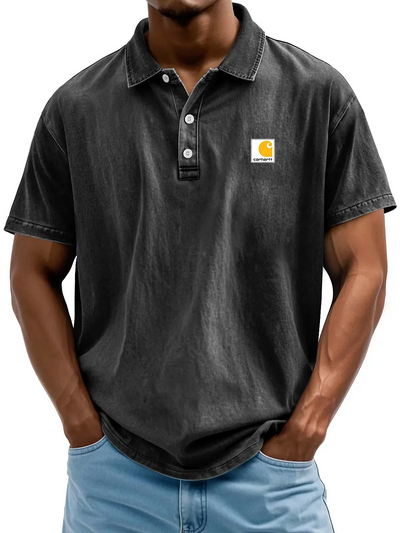 Men's Retro Casual Washed Distressed Cotton Lapel Shirt