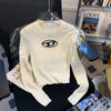 Ribbed-knit long-sleeve top