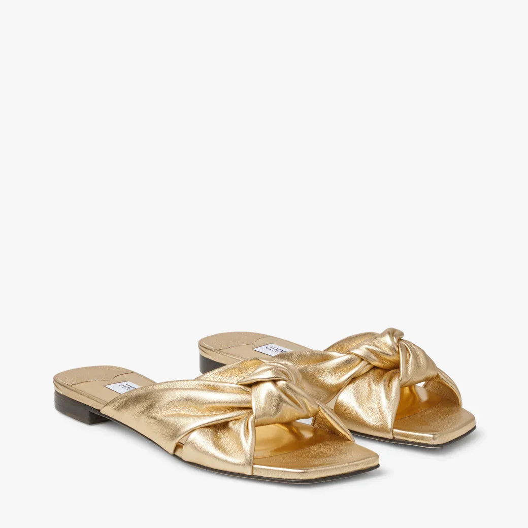 JC**  1: 1 VIP latte nappa leather flat sandals