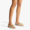JC**  1: 1 VIP latte nappa leather flat sandals