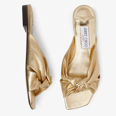 JC**  1: 1 VIP latte nappa leather flat sandals