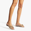 JC**  1: 1 VIP latte nappa leather flat sandals