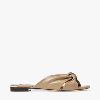 JC**  1: 1 VIP latte nappa leather flat sandals