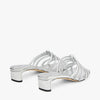J**C* new silver metallic leather mules