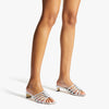 J**C* new silver metallic leather mules