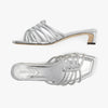 J**C* new silver metallic leather mules