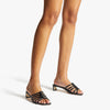 J**C* new silver metallic leather mules