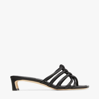 J**C* new silver metallic leather mules