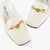 JC**    1: 1 VIP Soft patent leather chain-embellished slingback pumps