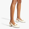 JC**    1: 1 VIP Soft patent leather chain-embellished slingback pumps