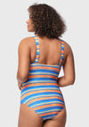 Multiway Multi-colored Striped One-piece Swimsuit