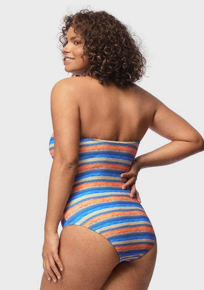 Multiway Multi-colored Striped One-piece Swimsuit