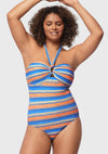 Multiway Multi-colored Striped One-piece Swimsuit