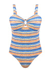 Multiway Multi-colored Striped One-piece Swimsuit