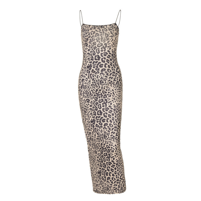 Backless fitted suspender dress