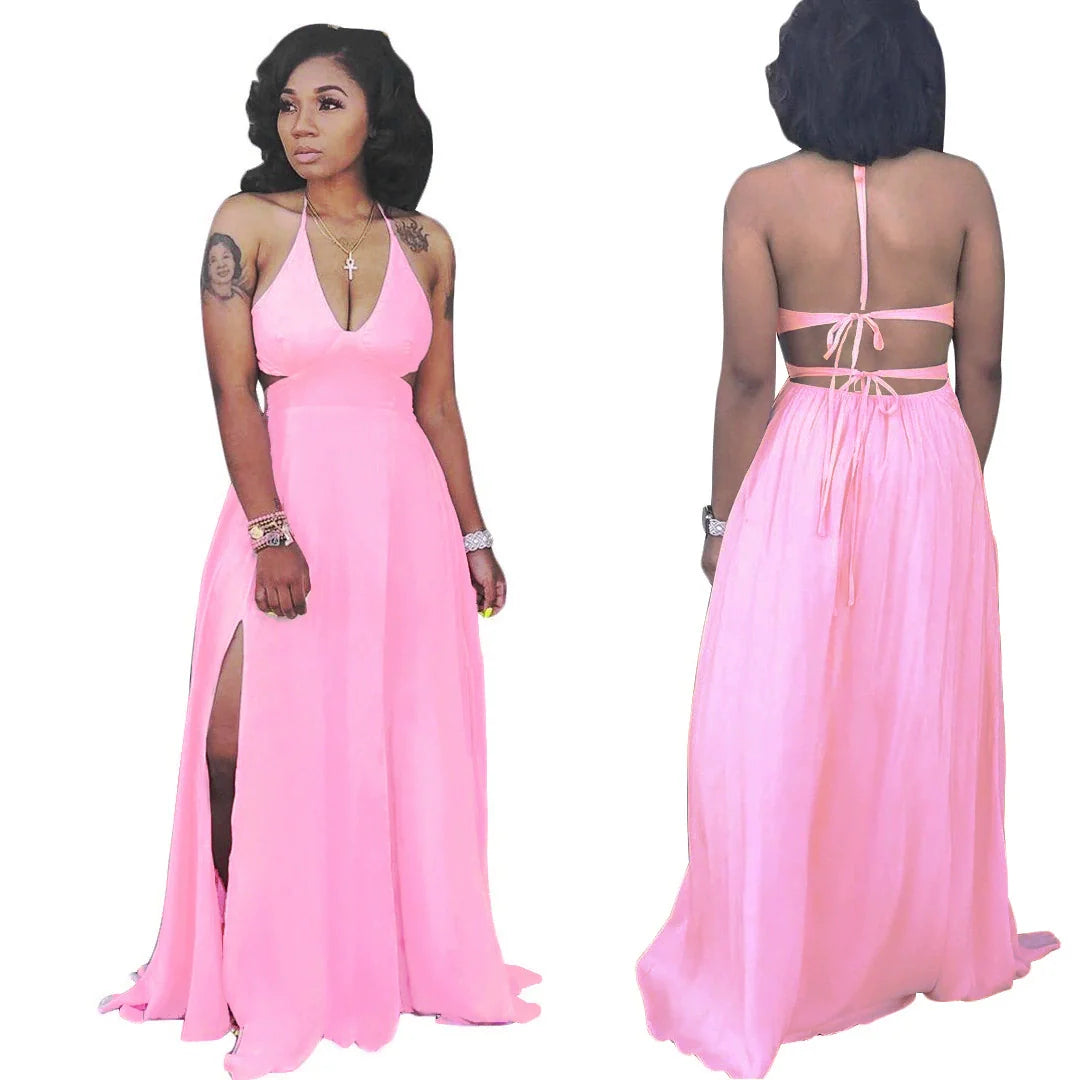 Halter Cutout Waistless Dress