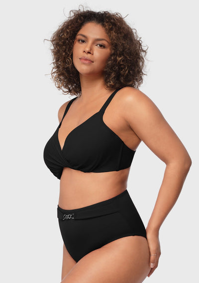 Ruched Crisscross Front Underwire Swim Bikini Set