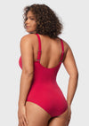 V-Neck Shirred One-Piece Swimwear