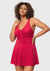 V-neck Shirred One-piece Swimdress