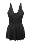 V-neck Shirred One-piece Swimdress