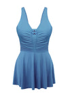 V-neck Shirred One-piece Swimdress
