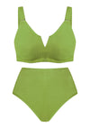 V-wire Plunge Textured Two-piece Bikini Set