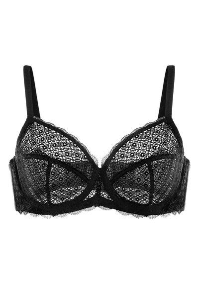 HSIA Floral Full Coverage Unlined Full Lace Bra