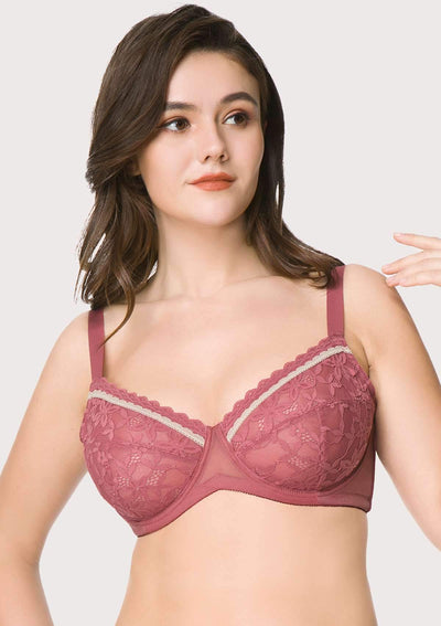 Jessamine Contrast Color Lace Underwire Bra Bundle