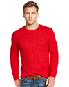 Crew neck embroidered cotton sweater