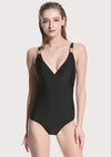 V-Neck One-Piece Swimsuit