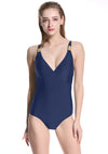 V-Neck One-Piece Swimsuit